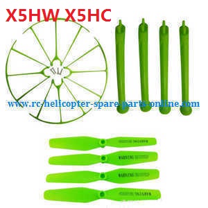 syma x5hc x5hw quadcopter spare parts todayrc toys listing main blades + protection set + undercarriage set (green)