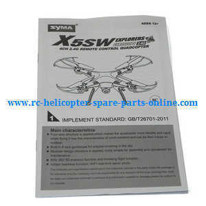 syma x5s x5sw x5sc x5hc x5hw quadcopter spare parts todayrc toys listing English manual instruction book (x5sw)