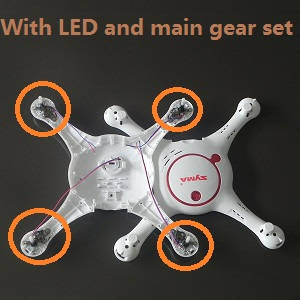 Syma x5uw-d quadcopter spare parts todayrc toys listing upper and lower cover with LED light, main gear, and motor deck set