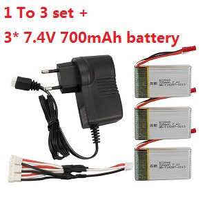 MJX X601H RC quadcopter spare parts todayrc toys listing 1 to 3 charger set + 3*7.4V 700mAh battery set