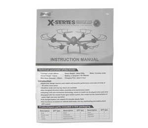 MJX X601H RC quadcopter spare parts todayrc toys listing English manual book