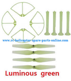 syma x8c x8w x8g x8hc x8hw x8hg quadcopter spare parts todayrc toys listing main blades + landing skids + protection frame (luminous green)