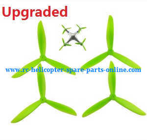 syma x8c x8w x8g x8hc x8hw x8hg quadcopter spare parts todayrc toys listing upgrade Three leaf shape blades (Green)
