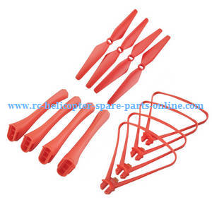 Syma X8SW X8SC X8SW-D RC quadcopter spare parts todayrc toys listing main blades + protection frame set + undercarriage (Red)