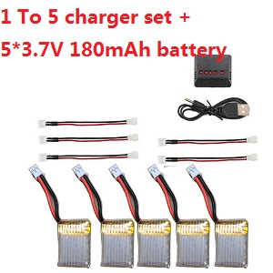 MJX X902 RC quadcopter spare parts todayrc toys listing 1 To 5 charger set + 5*3.7V 180mAh battery set
