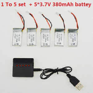 MJX X906T RC quadcopter spare parts todayrc toys listing 1 to 5 charger set + 5*3.7V 380mAh battery set
