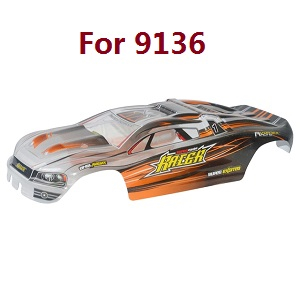 XLH Xinlehong Toys 9130 9135 9136 9137 9138 RC Car vehicle spare parts car shell Orange 36-sj04 (For 9136)