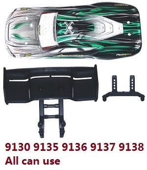 XLH Xinlehong Toys 9130 9135 9136 9137 9138 RC Car vehicle spare parts car shell with fixed car shell bracket Green (All can use)