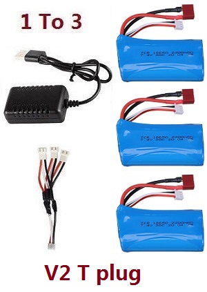 XLH Xinlehong Toys 9130 9135 9136 9137 9138 RC Car vehicle spare parts 1 to 3 USB charger set + 3*7.4V 2200mAh battery set