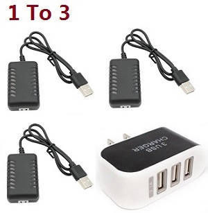 XLH Xinlehong Toys 9130 9135 9136 9137 9138 RC Car vehicle spare parts 1 to 3 charger adapter with 3*USB wire set