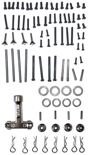 XLH Xinlehong Toys Q901 Q902 Q903 RC Car vehicle spare parts screws set + bearings + R shape buckle + M4 nuts + Tire wrench