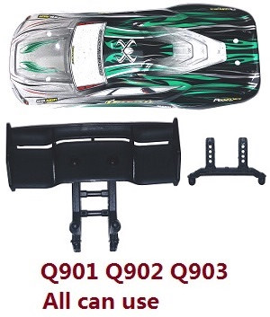 XLH Xinlehong Toys Q901 Q902 Q903 RC Car vehicle spare parts car shell and bracket Green (All can use)
