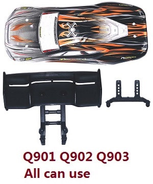 XLH Xinlehong Toys Q901 Q902 Q903 RC Car vehicle spare parts car shell and bracket Orange (All can use)