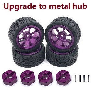 XLH Xinlehong Toys Q901 Q902 Q903 RC Car vehicle spare parts upgrade to metal hub tires Purple
