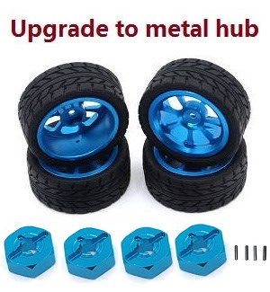 XLH Xinlehong Toys Q901 Q902 Q903 RC Car vehicle spare parts upgrade to metal hub tires Blue