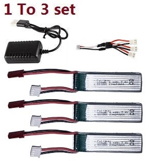 Wltoys XK A300 Beech D17S G-BRVE RC Airplanes Aircraft spare parts 1 to 3 USB charger set + 3*7.4V 600mAh battery set