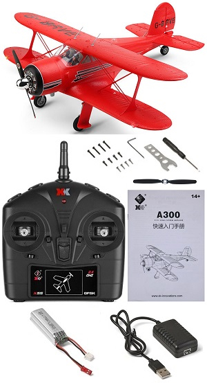 Wltoys XK A300 RC airplane with 1 battery Red