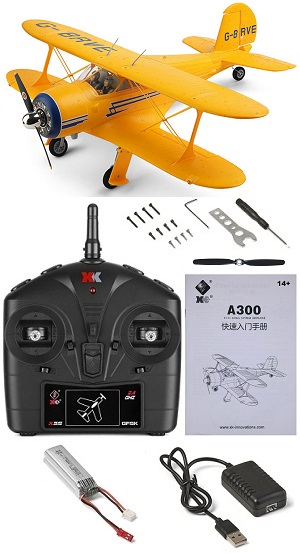 Wltoys XK A300 RC airplane with 1 battery Yellow