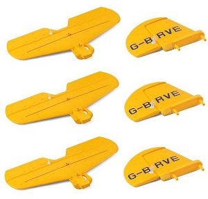 Wltoys XK A300 Beech D17S G-BRVE RC Airplanes Aircraft spare parts tail horizontal and vertical wing Yellow 3sets