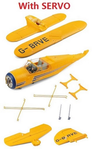 Wltoys XK A300 Beech D17S G-BRVE RC Airplanes Aircraft spare parts main foam body + battery cover + tail horizontal and vertical wing + main wing with SERVO set Yellow