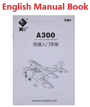 Wltoys XK A300 Beech D17S G-BRVE RC Airplanes Aircraft spare parts English manual instruction book