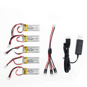 XK A800 RC Airplane Drone spare parts todayrc toys listing 7.4V 300mAh battery 5pcs + 1 to 3 charger wire + USB charger wire