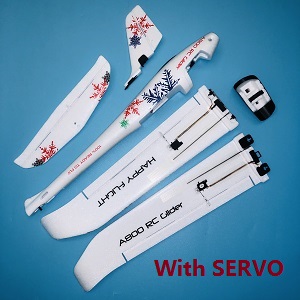 XK A800 foam body + vertical and horizontal wing + right and left main wing with SERVO group