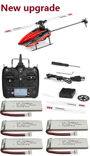 New upgrade wltoys XK K110S Helicopter with 5 battery RTF