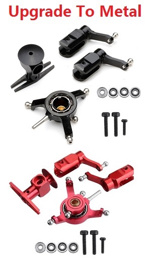 Wltoys WL XK K100 RC helicopter spare parts todayrc toys listing upgrade to metal parts set Red + Black - Click Image to Close