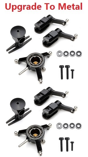 Wltoys WL XK K100 RC helicopter spare parts todayrc toys listing upgrade to metal parts set Black 2sets - Click Image to Close