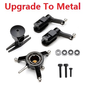 Wltoys WL V977 RC helicopter spare parts todayrc toys listing upgrade metal parts set Black - Click Image to Close