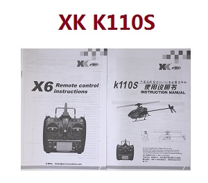 Wltoys WL XK K110 K110S RC helicopter spare parts todayrc toys listing English manual book (For K110S)