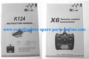 XK K124 RC helicopter spare parts todayrc toys listing english manual instruction book