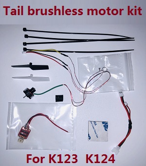 XK K124 RC helicopter spare parts todayrc toys listing upgrade tail brushless motor kit