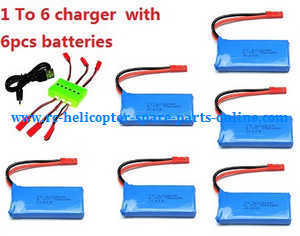 XK X260 X260-1 X260-2 quadcopter spare parts todayrc toys listing 1 to 6 charger set + 6*3.7V 780mAh battery