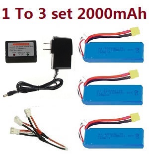 XK X350 quadcopter spare parts todayrc toys listing 1 to 3 charger set + 3*battery 11.1V 2000mAh set