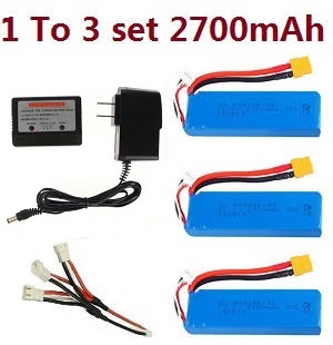 XK X350 quadcopter spare parts todayrc toys listing 1 to 3 charger set + 3*battery 11.1V 2700mAh set