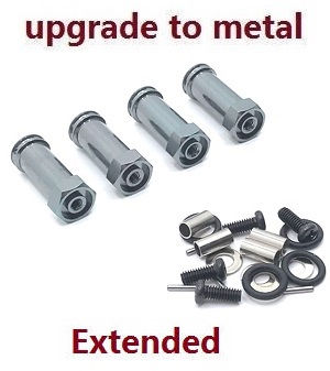 Xinlehong Toys 9125 XLH 9125 RC Car vehicle spare parts 30mm extension 12mm hexagonal hub drive adapter combination coupler (Metal) Titanium color - Click Image to Close