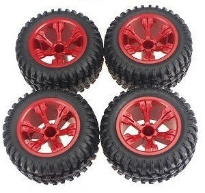 Xinlehong Toys 9125 XLH 9125 RC Car vehicle spare parts tires wheels 4pcs Red