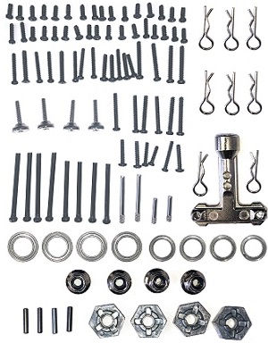 Xinlehong Toys 9125 XLH 9125 RC Car vehicle spare parts tire wrench + R shape buckle + bearings + hexagon wheels hub seat + M4 nuts + screws set + couple axle metal bar