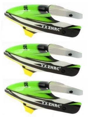 YXZNRC F120 Yu Xiang F120 RC Helicopter spare parts canopy head cover Green 3pcs