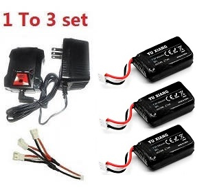 YXZNRC F120 Yu Xiang F120 RC Helicopter spare parts 1 to 3 balance charger box set + 3*7.4V 500mAh 30C lipo battery set
