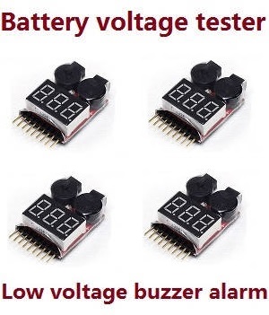 YXZNRC F120 Yu Xiang F120 RC Helicopter spare parts Lipo battery voltage tester low voltage buzzer alarm Low-voltage BB Warning Buzzer (1-8s) 4pcs