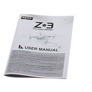 Syma Z3 RC quadcopter spare parts todayrc toys listing English manual instruction book