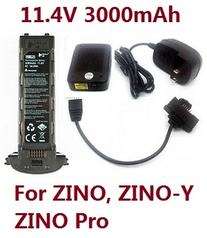*** Today's deal *** Hubsan H117S ZINO,ZINO-Y,ZINO Pro,ZINO Pro + Plus RC Drone spare parts battery 11.4V 3000mAh Black with charger set (for ZINO, ZINO-Y, ZINO Pro)