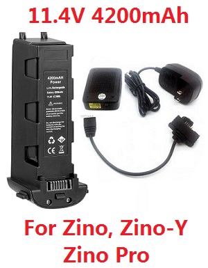 *** Today's deal *** Hubsan H117S ZINO,ZINO-Y,ZINO Pro,ZINO Pro + Plus RC Drone spare parts battery 11.4V 4200mAh Black with charger set (for ZINO, ZINO-Y, ZINO Pro)