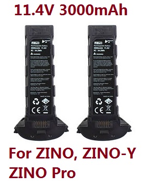 Hubsan H117S ZINO,ZINO-Y,ZINO Pro,ZINO Pro + Plus RC Drone Quadcopter spare parts todayrc toys listing battery 11.4V 3000mAh Black 2pcs (for ZINO, ZINO-Y, ZINO Pro) - Click Image to Close