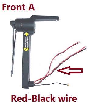 Hubsan H117S ZINO,ZINO-Y,ZINO Pro,ZINO Pro + Plus RC Drone Quadcopter spare parts todayrc toys listing side motor black arm set A (Front A Red-Black wire)