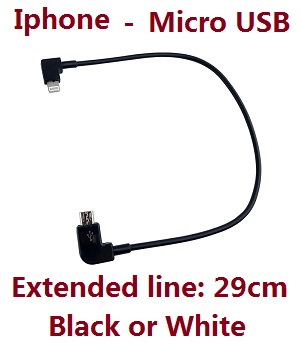 Hubsan H117S ZINO,ZINO-Y,ZINO Pro,ZINO Pro + Plus RC Drone Quadcopter spare parts todayrc toys listing 29cm extended line Iphone plug - Click Image to Close