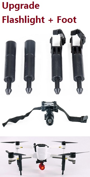 Hubsan ZINO 2+ plus RC drone spare parts todayrc toys listing upgrade spring foot + flashlight (Black)